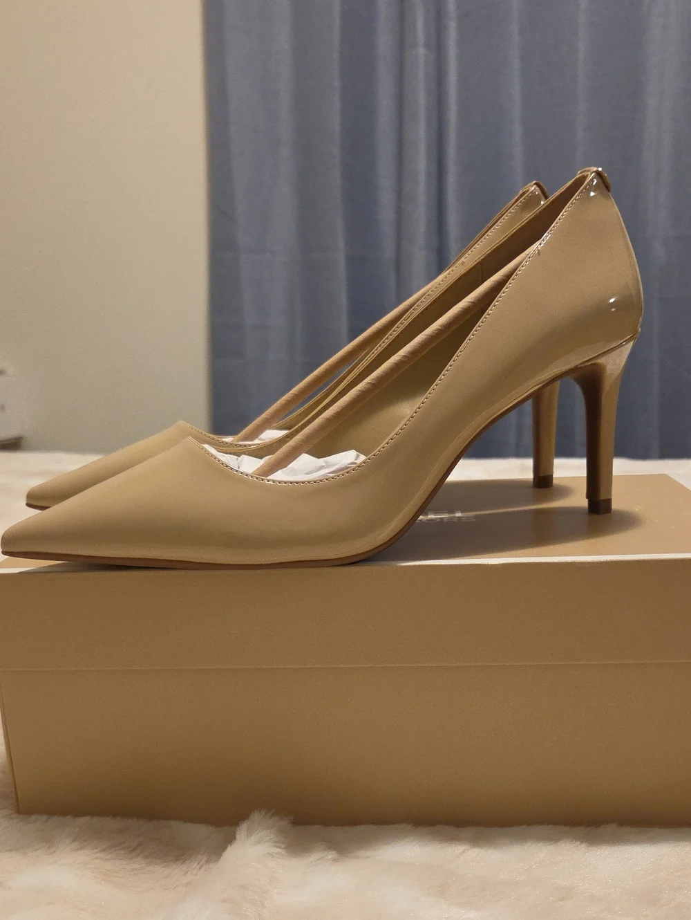 Michael Kors Neutral Patent Pointed-Toe Pumps - Light Blush
